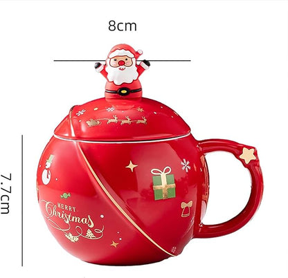 Weihnachtstasse mit Deckel