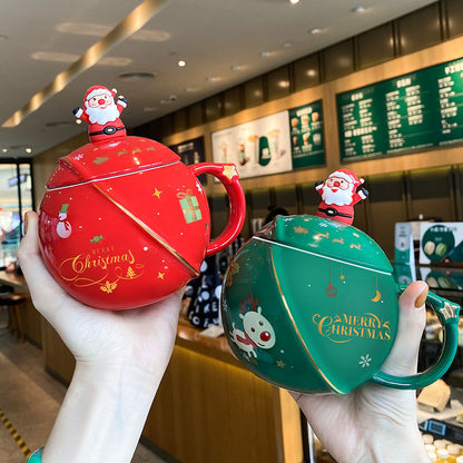 Weihnachtstasse mit Deckel