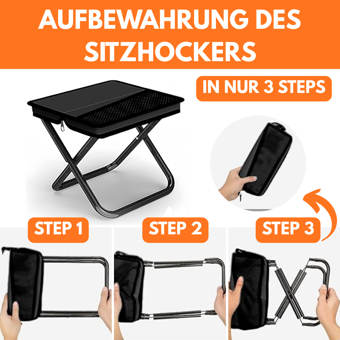 Packye | Faltbarer Sitzhocker